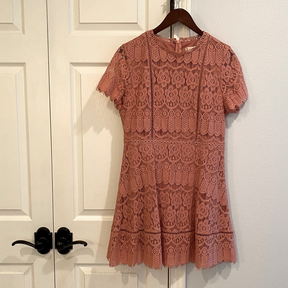 Pink Lace Mini-Dress